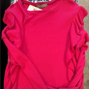 Medium Hot pink ruffle light weight sweater